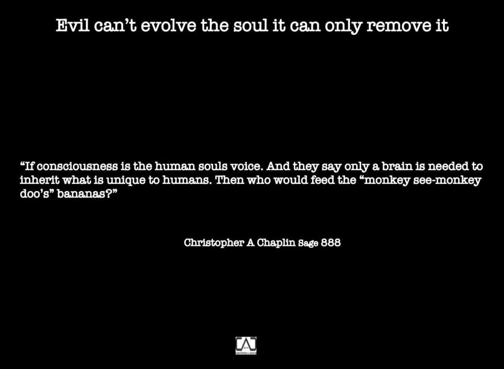 Evil Cant Evolve the Soul it can only remove it